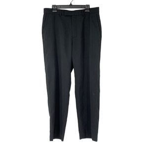 Mens Haggar Black Dress Pants 34 x 30 3196 Career Work Washable